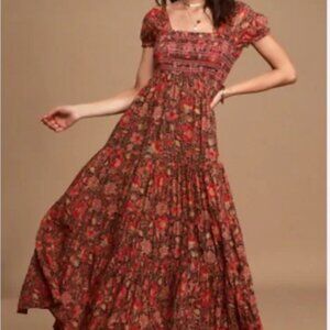 Free People Getaway boho short sleeve maxi dress